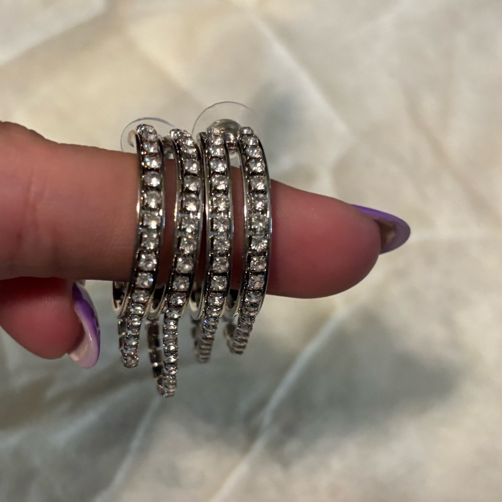 Rhinestone Hoops - Picture 3 of 4